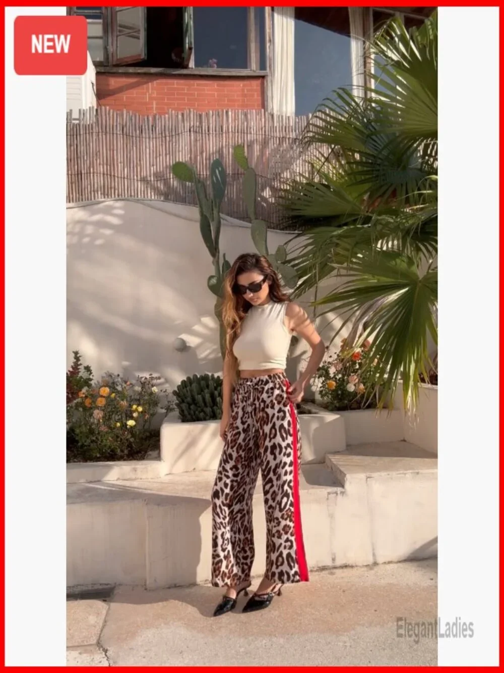 Wide Leg Palazzo Pants High Waisted Drawstring Casual Lounge Trousers - Picture 6 of 7